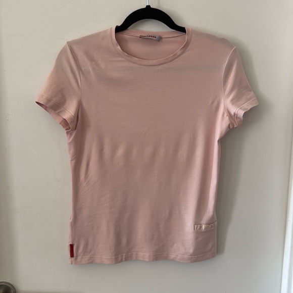 PRADA Vintage Y2K Baby Tee with Pocket - Picture 1 of 7